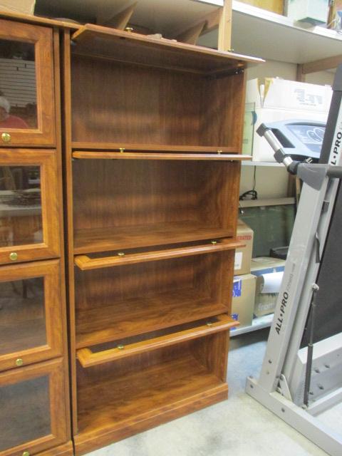 Barrister Style Bookcase with Printed Woodgrain Finish