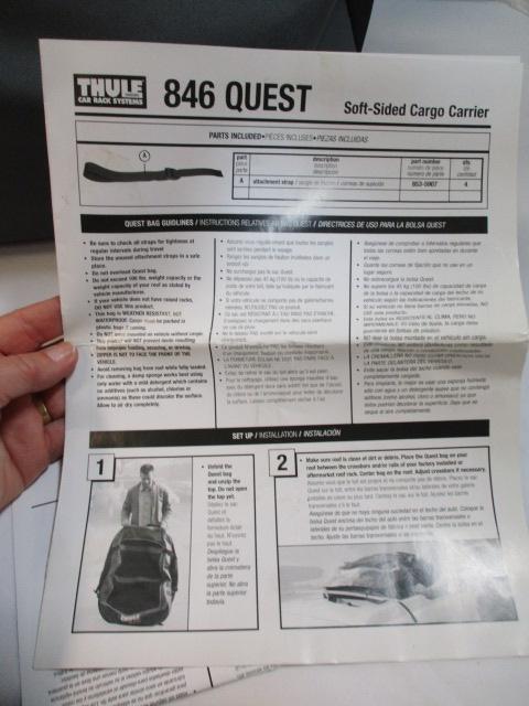 Thule Quest 846 Soft-Sided Cargo Carrier in Storage Bag