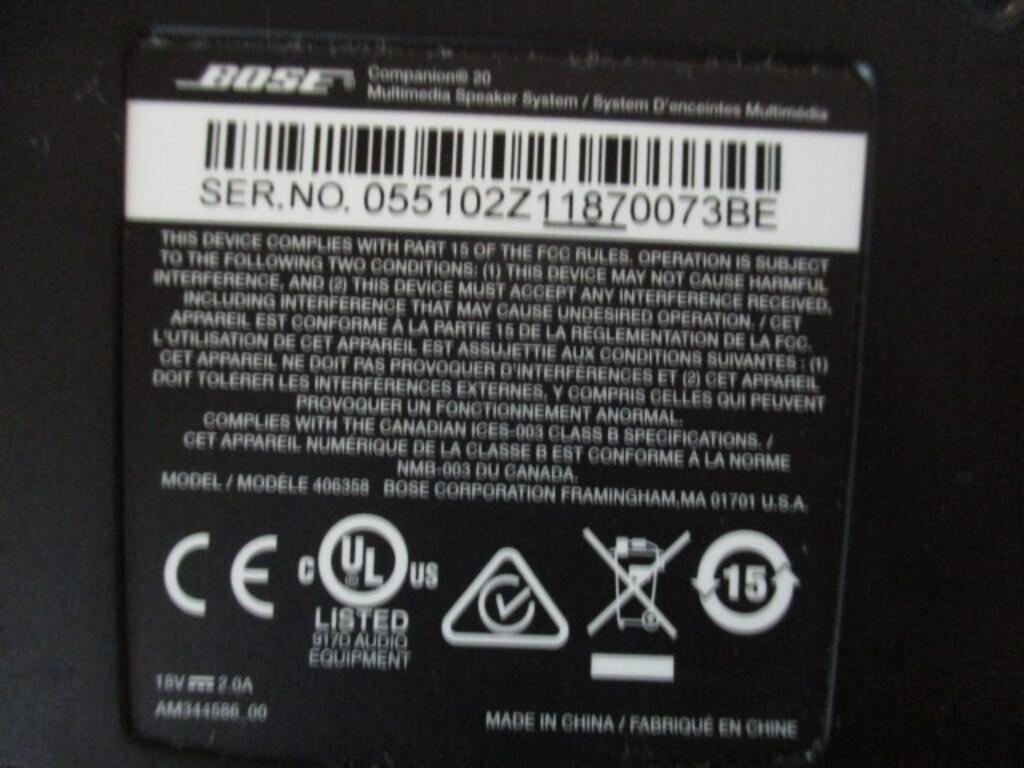 Bose Companion 20 Multimedia Speaker System