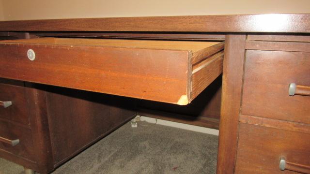 Midcentury Alma Desk Co. High Point, NC "Administrator" Desk and Jasper Seating