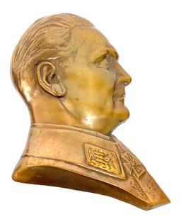 Hermann Goering Bronze Bust Plaque and Cuff Title in Riker Case