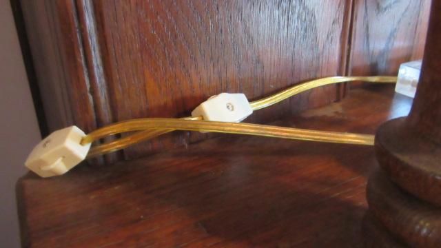 Pair of Cranberry Cut to Clear Electrified Mantle Lusters with Prisms