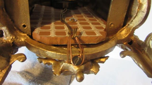 Antique Seth Thomas Gilt and Ceramic Tile Mantle Clock Shelf Sitter