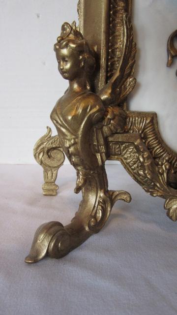 Antique Seth Thomas Gilt and Ceramic Tile Mantle Clock Shelf Sitter