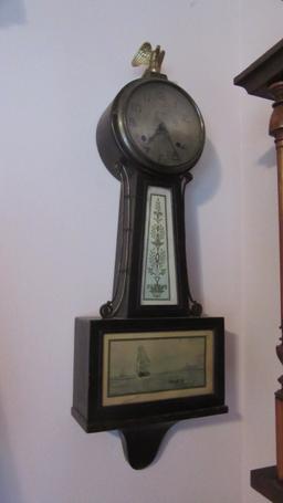 Antique New Haven Warwick Banjo Wall Clock
