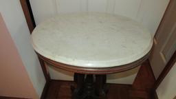 Antique Victorian Side Table with Marble Top