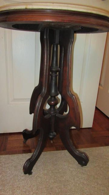 Antique Victorian Side Table with Marble Top