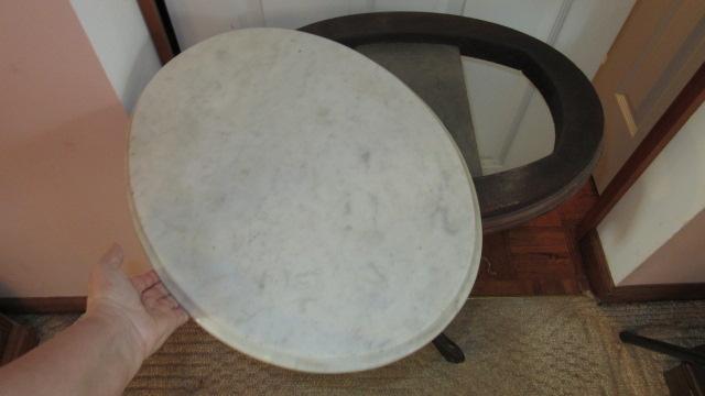 Antique Victorian Side Table with Marble Top