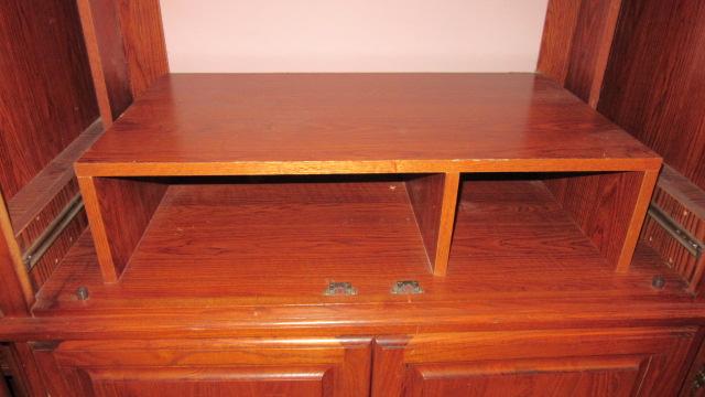 Oak 3 Piece Bookcase Entertainment Cabinet Set