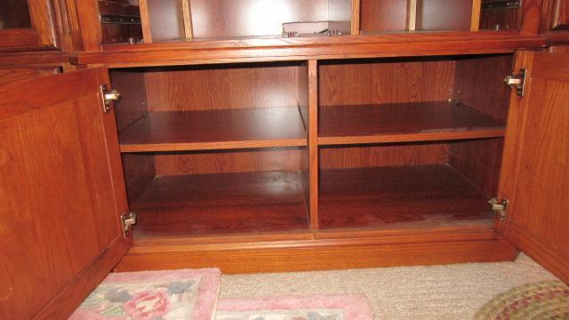 Oak 3 Piece Bookcase Entertainment Cabinet Set