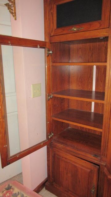 Oak 3 Piece Bookcase Entertainment Cabinet Set