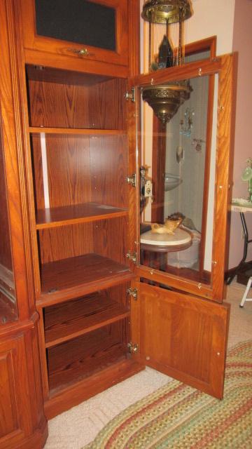 Oak 3 Piece Bookcase Entertainment Cabinet Set