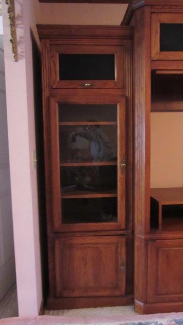 Oak 3 Piece Bookcase Entertainment Cabinet Set