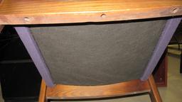 Pair of Oak Arm Guest Chairs with Upholstered Seat and Back