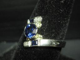 18k White Gold Sapphire and Diamond Ring