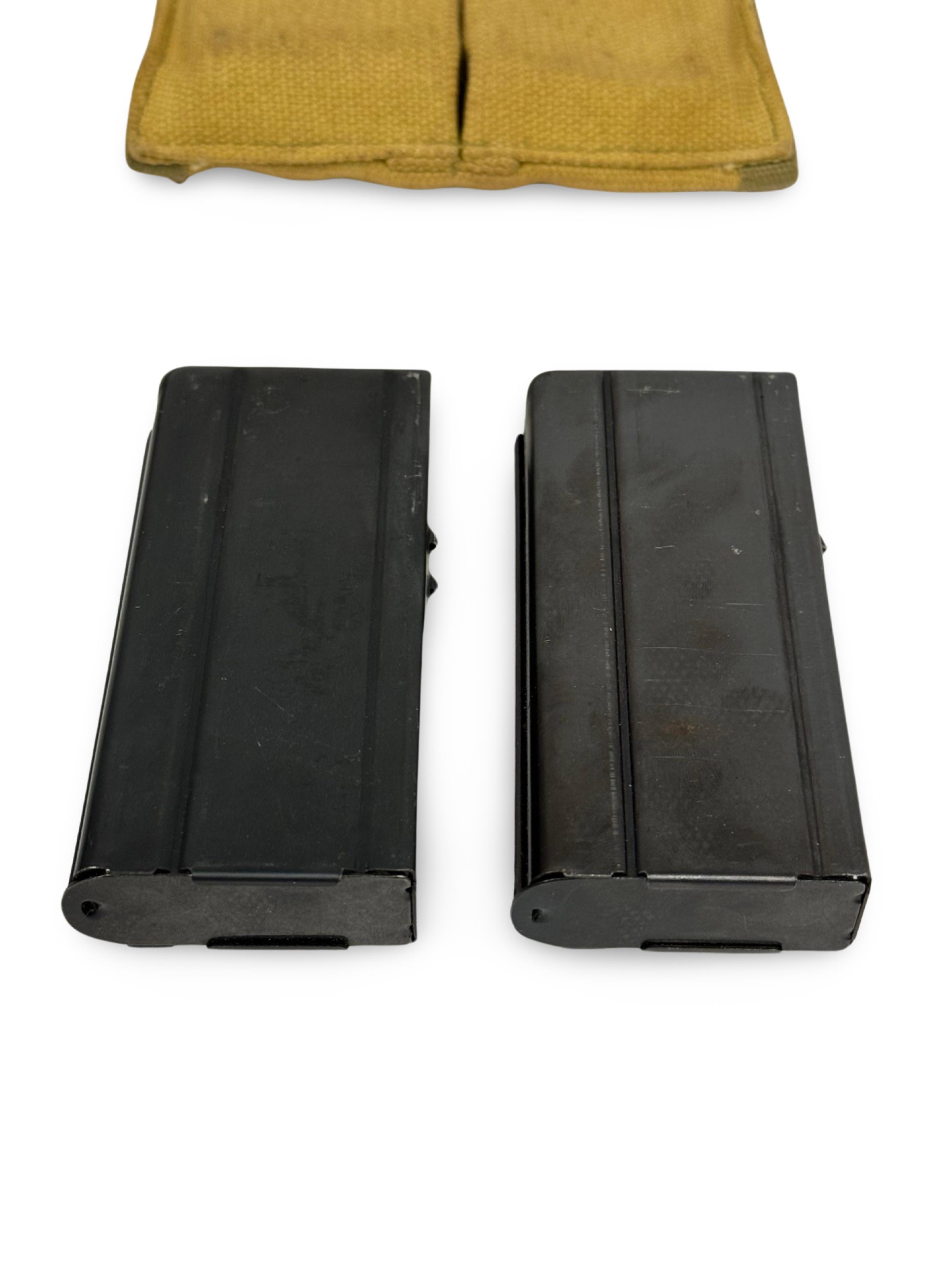 Lot of (4) WWII-Era Fully Loaded M1 Carbine 15rd. Magazines in Pouches