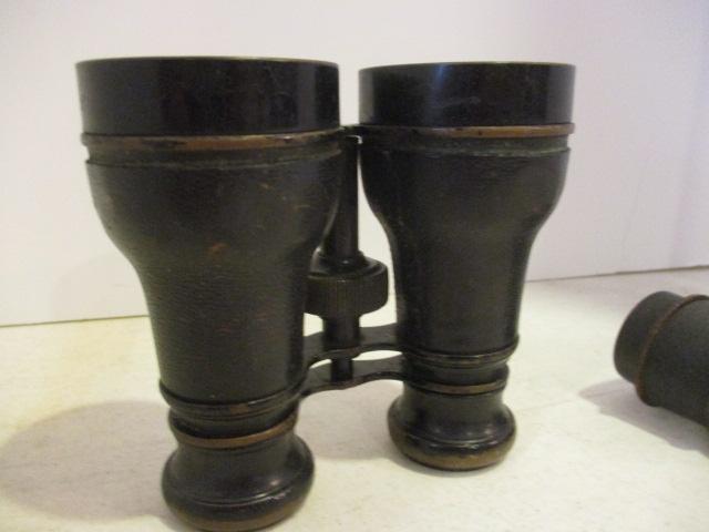 Two Pair of Antique Leather Wrapped Binoculars