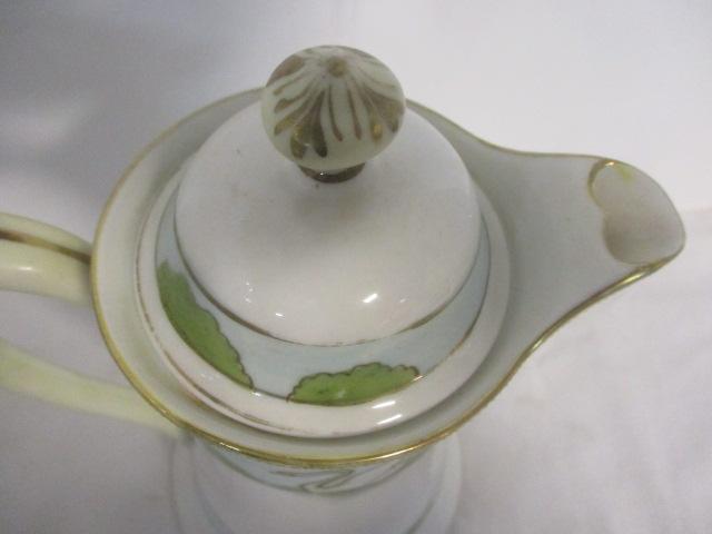 Nippon Hand Painted Swan Chocolate/Tea Pot with Lid