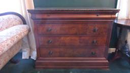 Ethan Allen 1 over 3 Marble Top Chest/Server