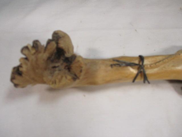 Wood Carved Lizard (11"), Wood Carved Alligator (10")
