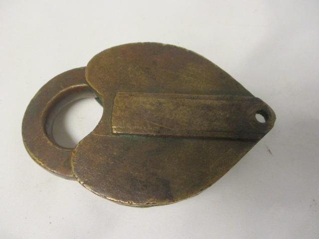Antique Chicago, Minneapolis, St. Paul & Pacific Railway Solid Brass Padlock with Key