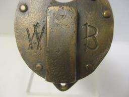 Antique Atlantic Coast Line Railway Solid Brass Padlock with Key