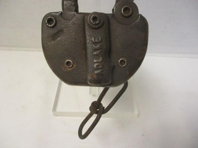Antique Chicago South Shore Railway Solid Brass Padlock with Key