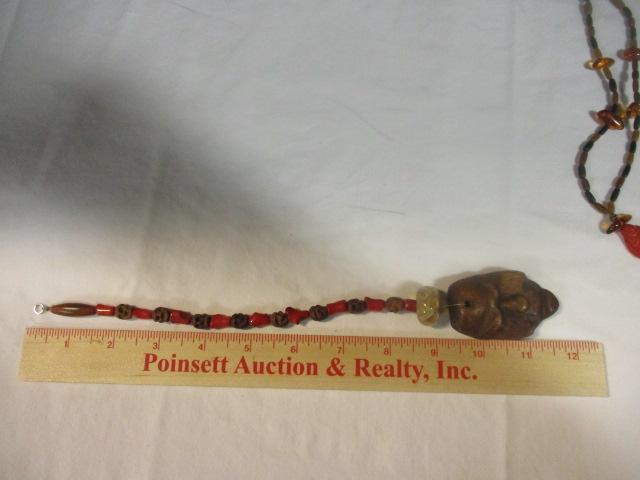 1940's Carved Ivory, Bone and Coral Netsukes