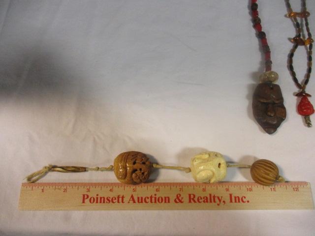 1940's Carved Ivory, Bone and Coral Netsukes