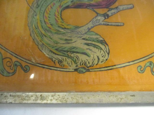 Vintage Reverse Painted Serving Tray