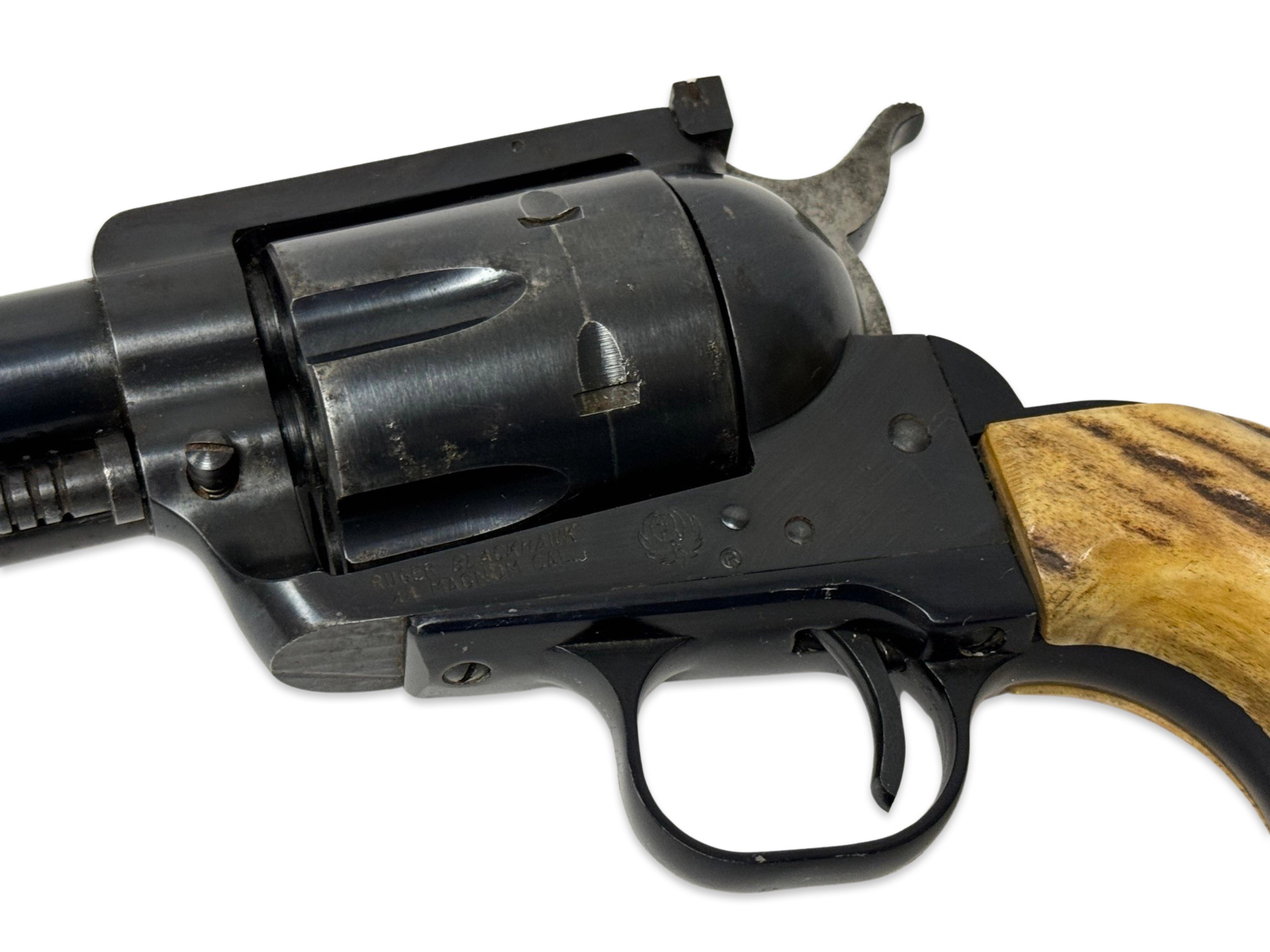 Early 1957 Ruger Blackhawk .44 MAG. 3-Screw Revolver with Stag Grips