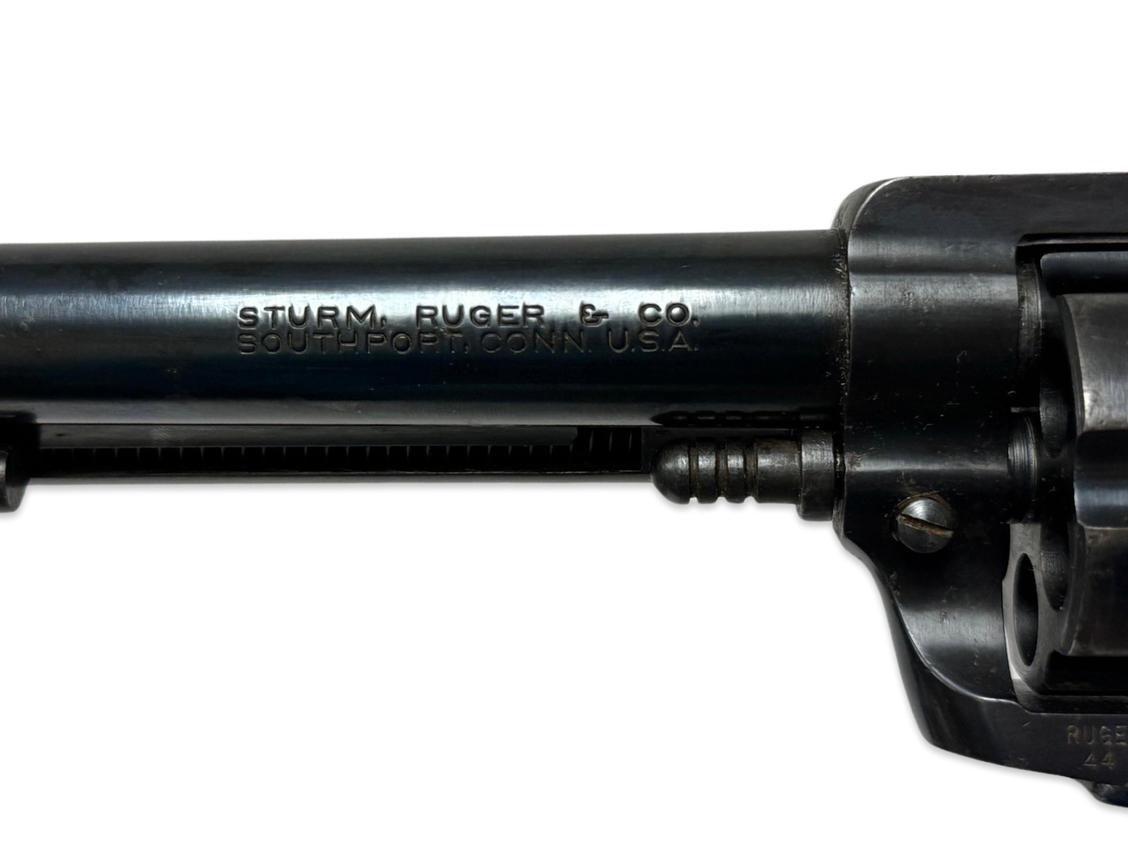 Early 1957 Ruger Blackhawk .44 MAG. 3-Screw Revolver with Stag Grips