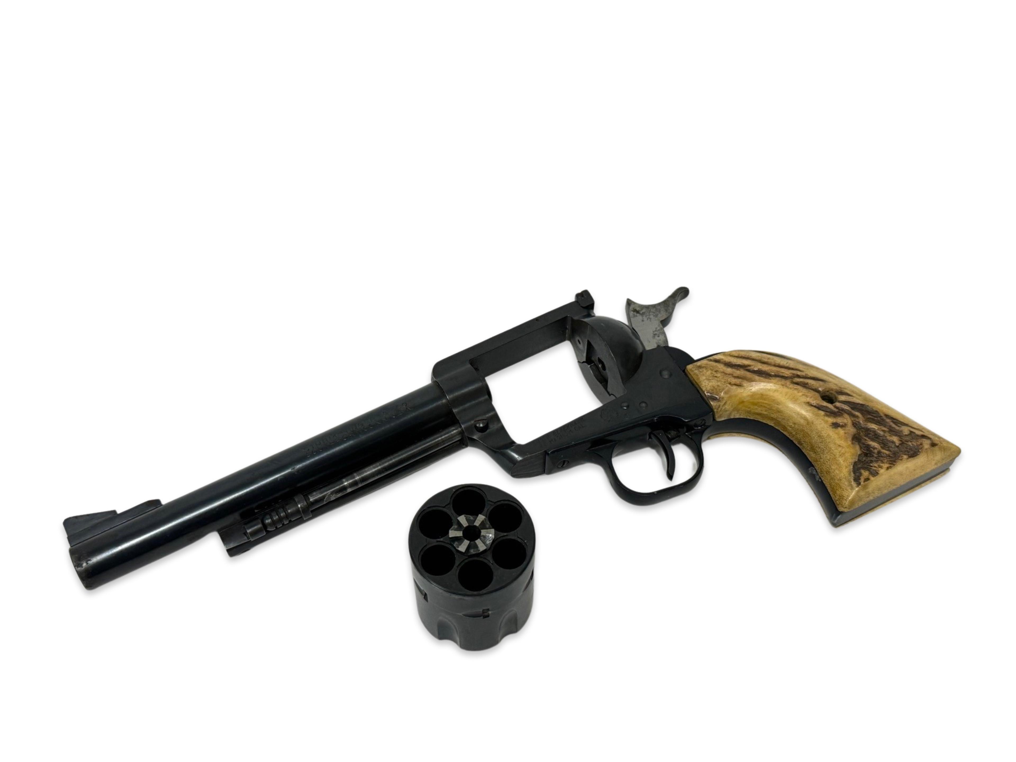 Early 1957 Ruger Blackhawk .44 MAG. 3-Screw Revolver with Stag Grips