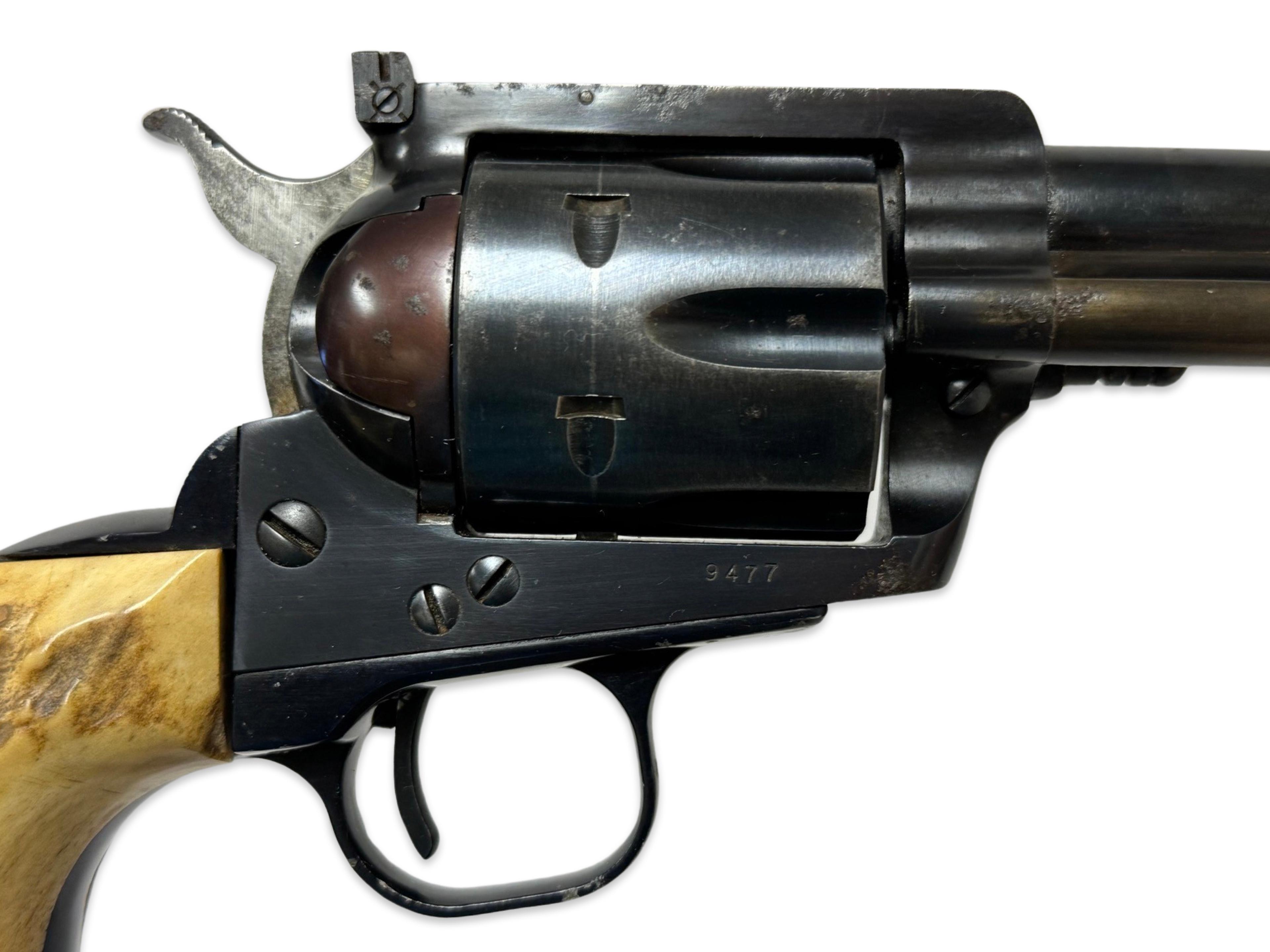 Early 1957 Ruger Blackhawk .44 MAG. 3-Screw Revolver with Stag Grips