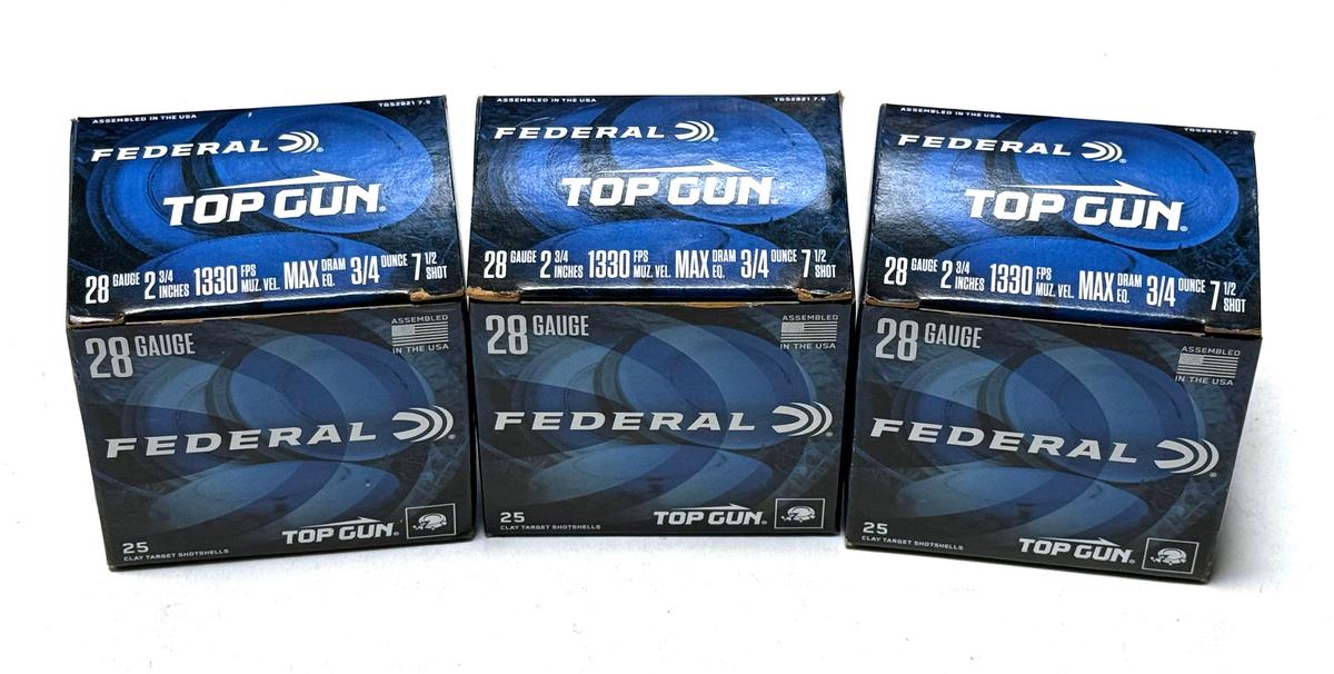 NIB (75) Shot Shells of 28GA. 2-3/4” 6-Shot Federal Game Load Ammunition