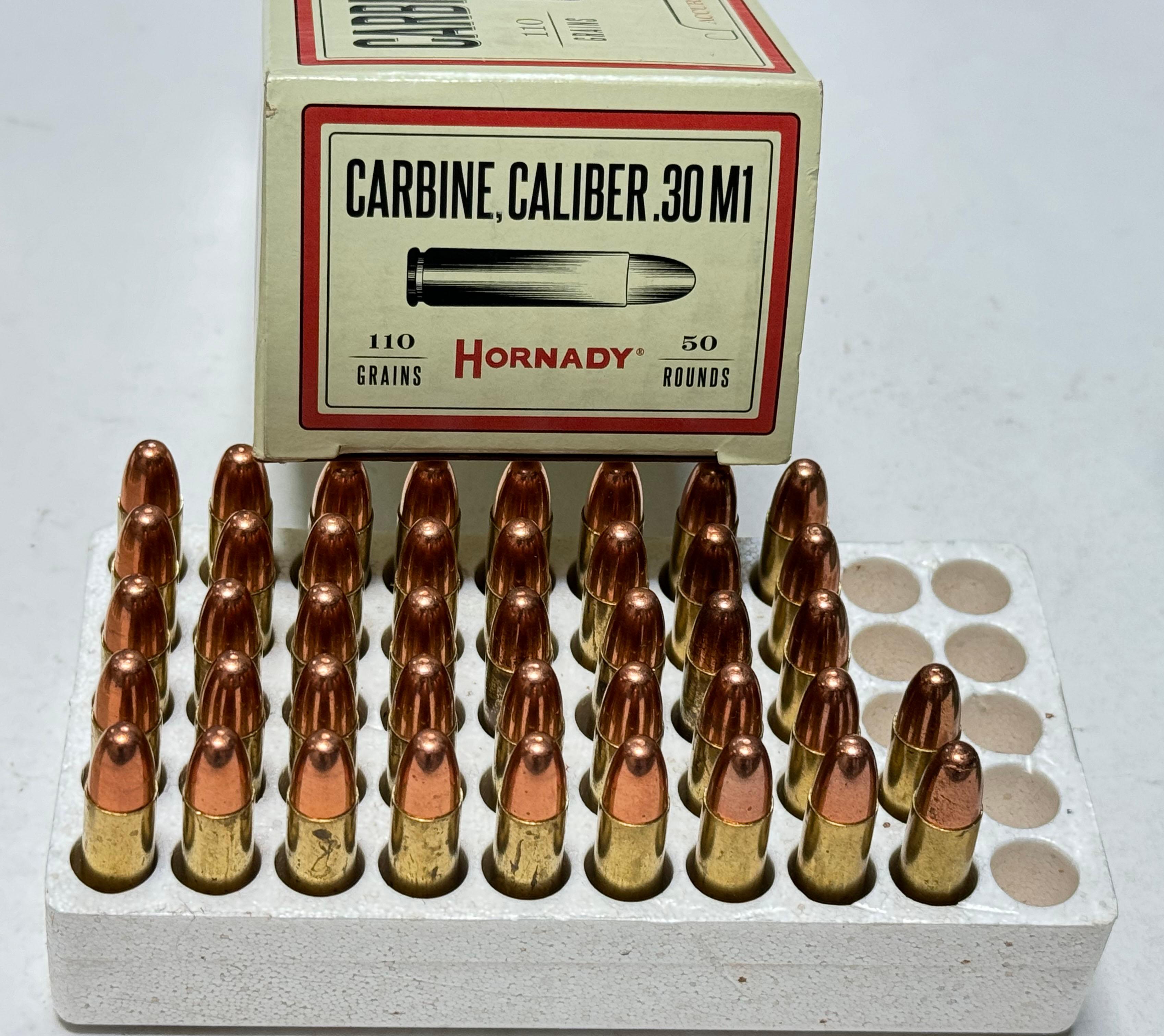 NIB 142rds. Of .30 CARBINE 110gr. FMJ Hornady Ammunition