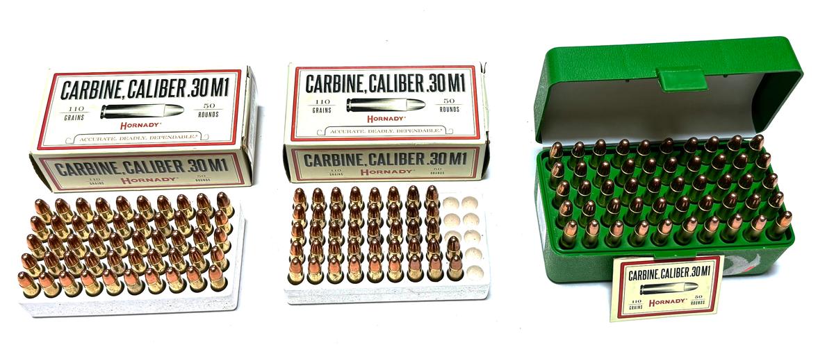 NIB 142rds. Of .30 CARBINE 110gr. FMJ Hornady Ammunition