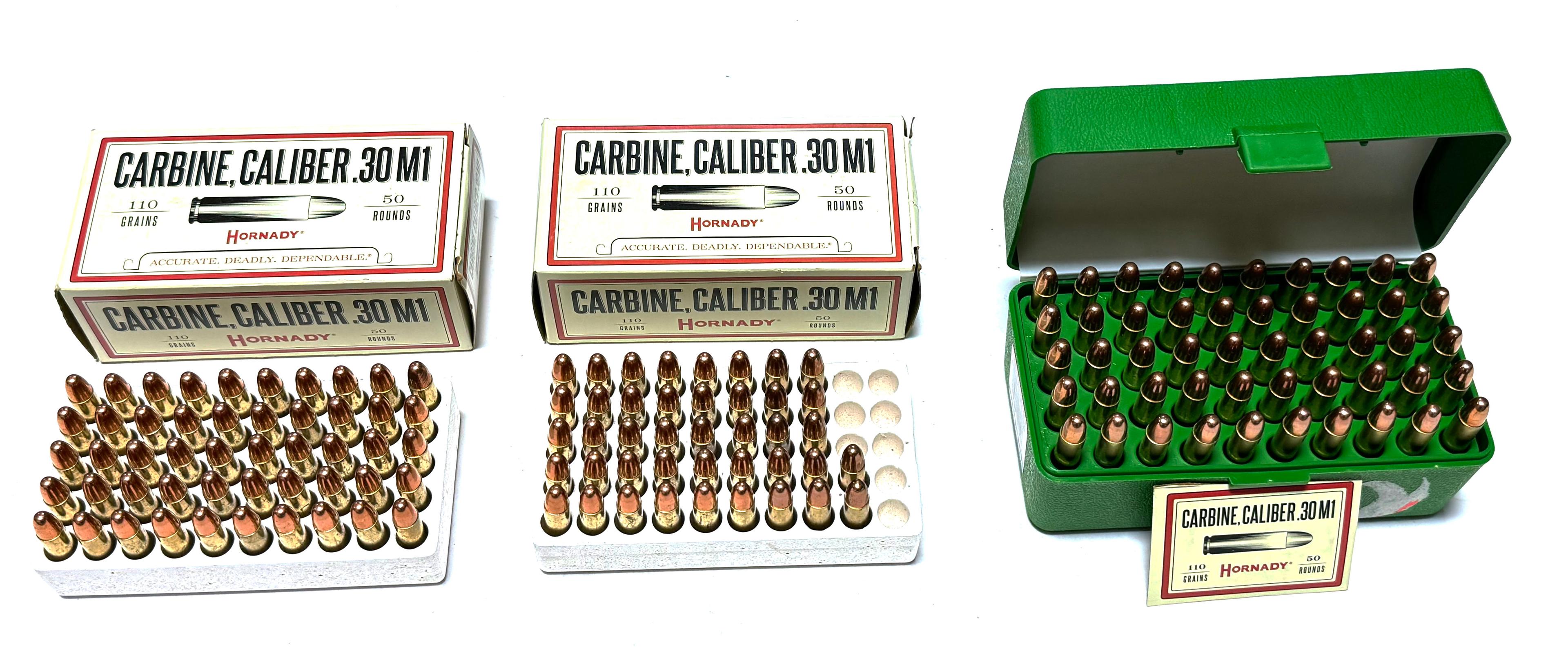 NIB 142rds. Of .30 CARBINE 110gr. FMJ Hornady Ammunition