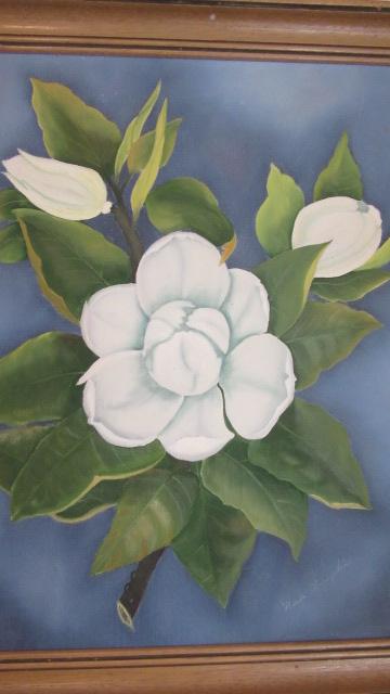 Signed Original Magnolia Painting by Nan Livingston