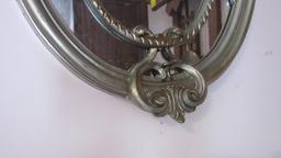 Ornate Italian Carved Wood Oval Mirror