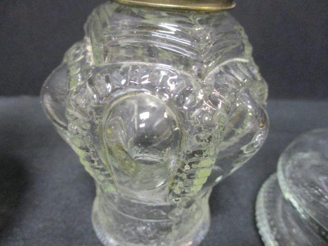 5 Miniature Oil Lamps Clear Glass