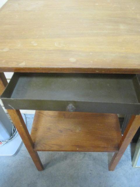 Occasional Table with Slim Metal Drawer & bottom shelf