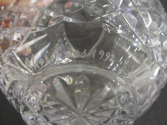 Lead Crystal Rose Bowl-engraved on bottom