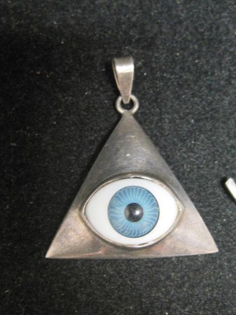 2 Sterling Silver "Eye" Pendants