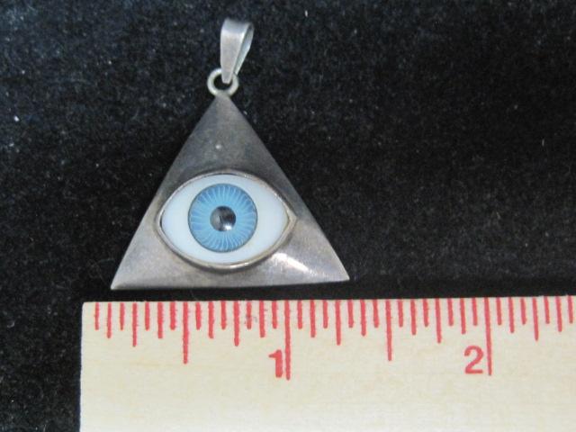 2 Sterling Silver "Eye" Pendants