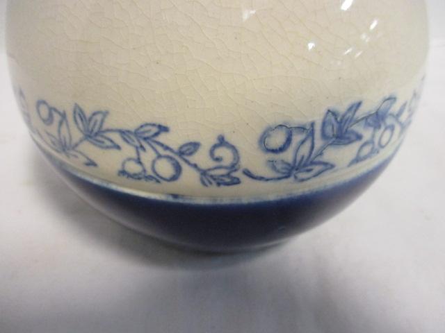 Ceramic White and Blue Bud Vase