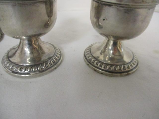 2 Sets of Weighted Sterling Salt and Pepper Shakers and Candlestick