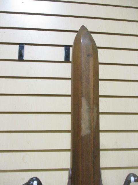 Vintage Wood Coat Rack with Two Handpainted Canadian Goose Hooks