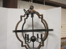 Bronzed 4 Arm Cage Chandelier