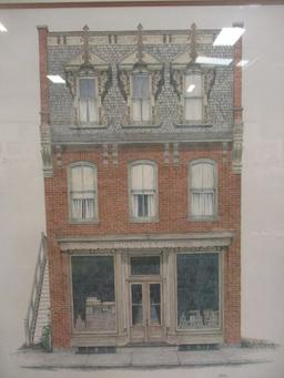 Walter Campbell "Mackellar & Sons" Store Front Lithograph